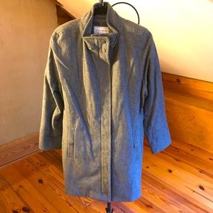 Lucky Gray Wool Pea Coat, NWOT, L